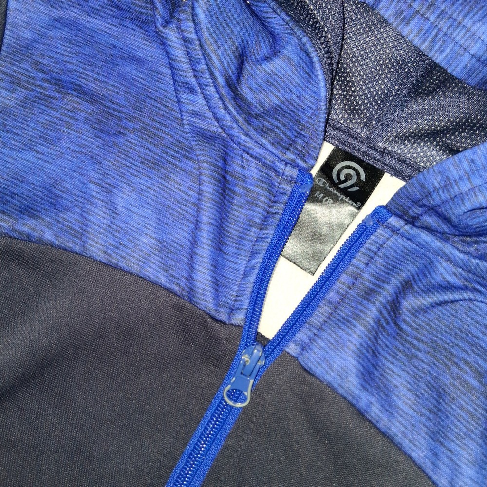 Champion Kids Blue Full Zip Hoodie Long Sleeve Activewear Jacket‎